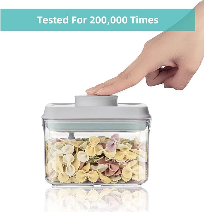 Ankou Food Airtight Containers (1500ml) 1.5 Qt Pop Up Food Formula Container With Lids, Bpa-Free One Button Open Stackable Container for Coffee Tea Brown Sugar Cereals - 8 Labels - Clear-NeatNest