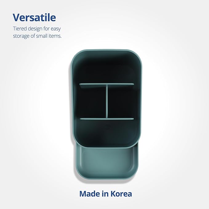 BLUE GINKGO Desk Holder – Korean-Made Office Organizer for Pencils, Pens, Notes, and Desk Supplies (Green)-NeatNest