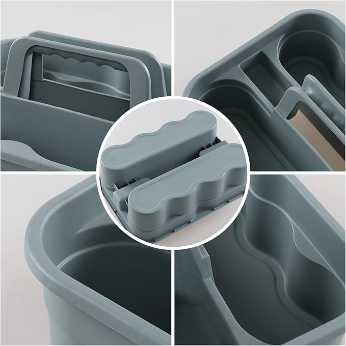 Begale 4-Pack Commercial Products Deluxe Carry Caddy for Cleaning Products, 2 Compartment Plastic Cleaning Basket-NeatNest