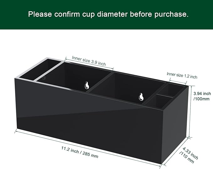 Double Cup Holder with Marker Slot, Party Cup Dispenser Acrylic Cup Organizer Mark Your Cup and Drink Up Caddy Modern Bar Counter Decor, Black-NeatNest