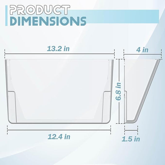 Clear Acrylic Single Pocket, Plastic Hanging Wall Mount File Holder for Office Home (Gray, pack3)-NeatNest