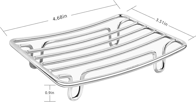 Bar Soap Dish Holder for Shower Bathroom Stainless Steel Rust Proof Self Draining, Chrome-1 Pack-NeatNest