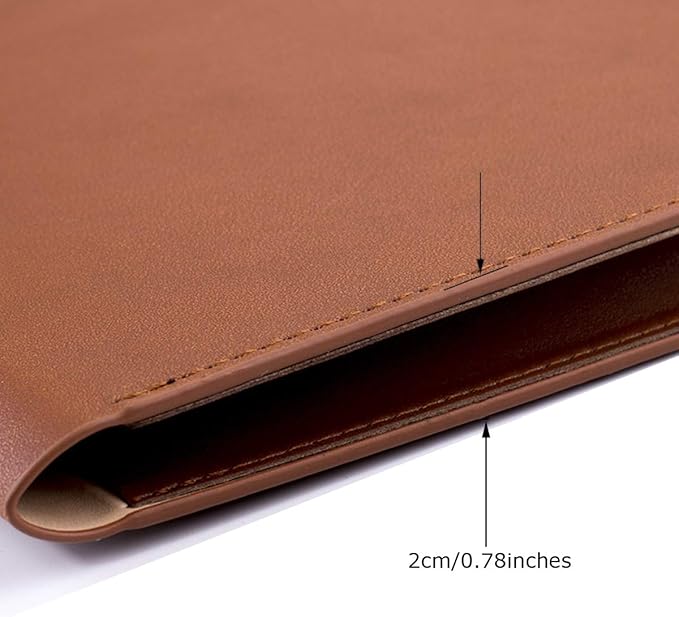 Enyuwlcm PU A4 Leather File Folder Document Holder Folder Stylish Portfolio Envelope Case with Strap and Invisible Magnetic Closure (Brown)