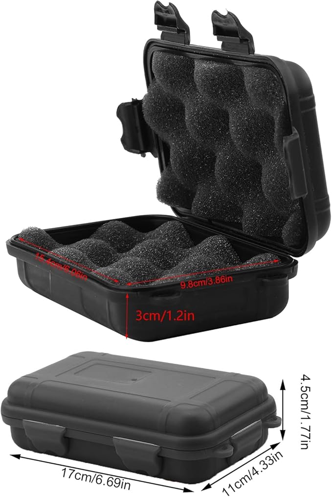 FILFEEL Outdoor Plastic Shockproof Box Airtight Survival Case Container Storage Carry Box Small (L-Black)-NeatNest