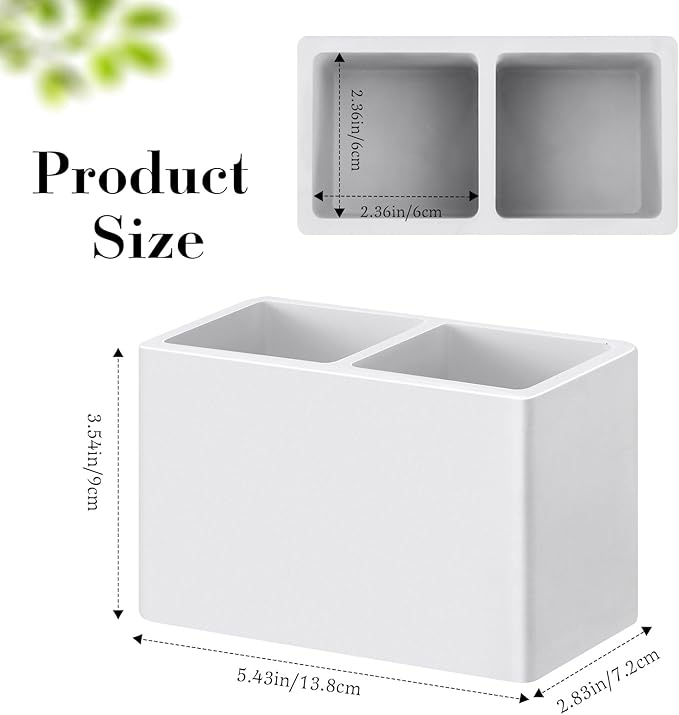 Luxspire Toothbrush Holder, Fast Drying Tooth Brush Holder for Bathroom, Diatomite Electric Tooth Brush and Toothpaste Organizer for Bathroom Kitchen Vanity Countertop, Light Gray