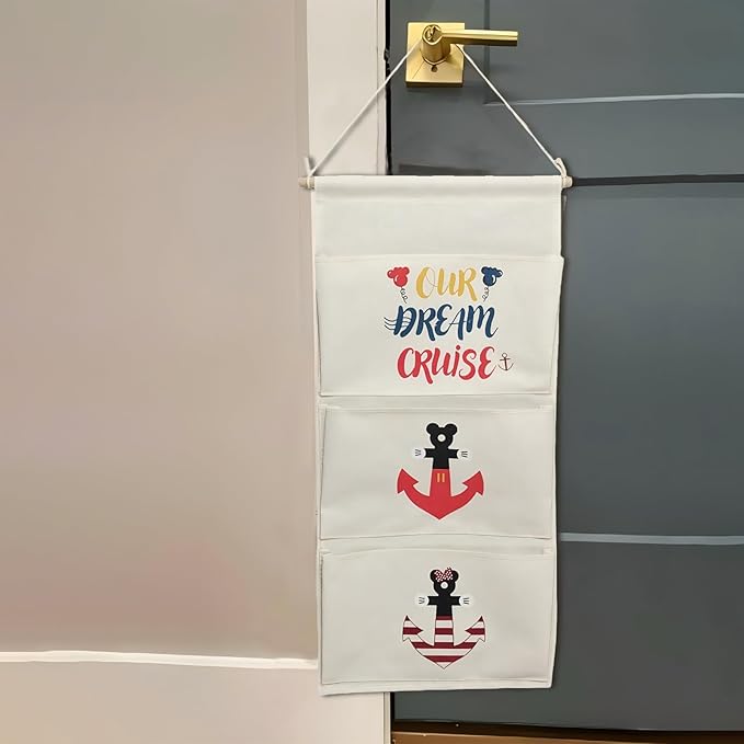 DCL Cruise Fish Extender Gifts Organizer - Hanging 3-Pockets for DCL Cabin Doors -Cruise essential Fish Extender Hanger Perfect for 2025 & 2026 (White)-NeatNest