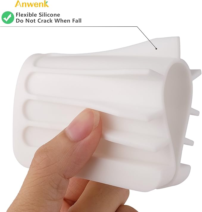 Anwenk Soap Dish Soap Holder Tray Saver Drainer for Shower Bathroom,Silicone Soap Dish Waterfall & Anti-Slip Design, White, 3 Pack-NeatNest