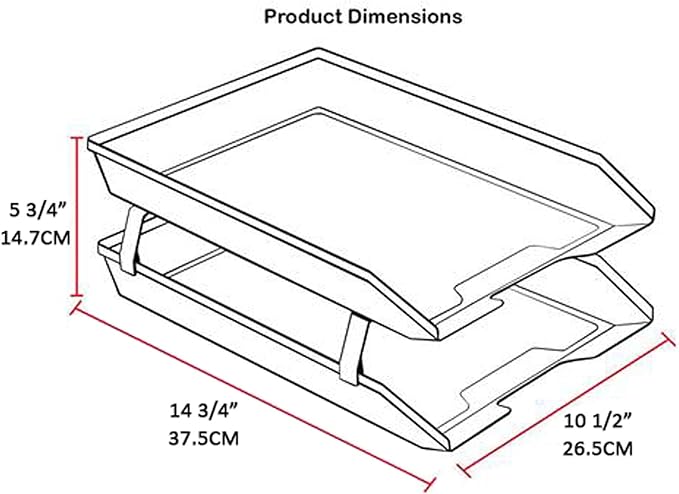 Acrimet Facility 2 Tier Letter Tray, Front Load, Letter Size/A4, Desktop File Organizer, Plastic (Clear Blue Color)-NeatNest