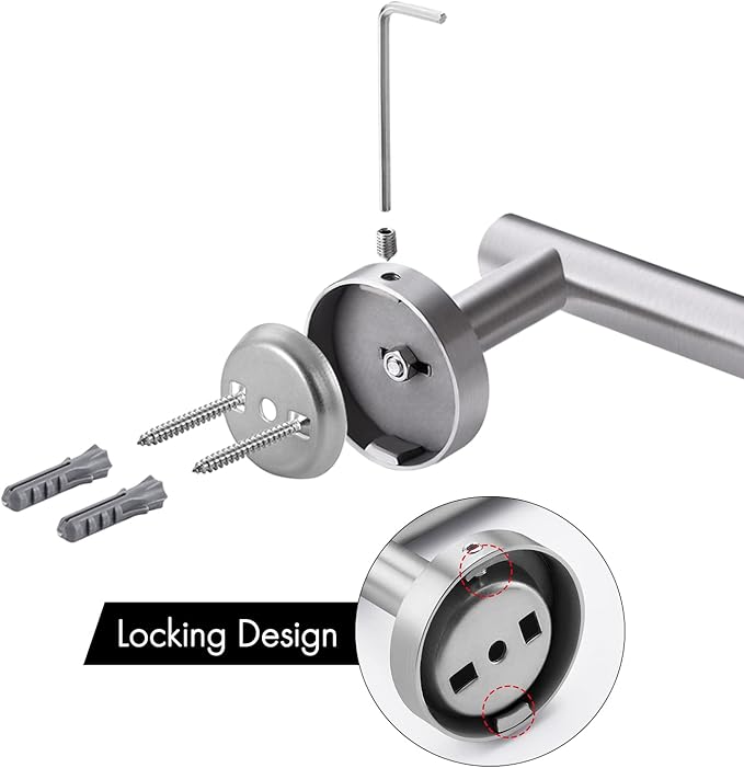 KES 19.2 Inch Bathroom Towel Bar, Towel Holder for Wall, Bathroom Towel Racks SUS304 Stainless Steel Brushed Finish, Total Length 21.6 Inch, A2000S55B-2