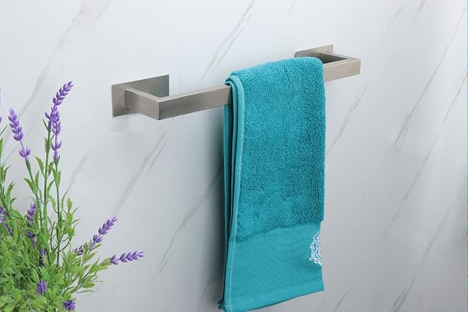 Bathroom Towel Bar Self Adhesive, No Drilling Towel Rack Easy to Install, Hand Towel Holder Made of Premium Stainless Steel Sticky on Hand Towel Hanger for Kitchen, Toilet.(17.7IN, Brushed)-NeatNest