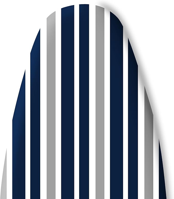 Extra Thick Ironing Board Cover and Pad, Navy Blue and Gray Stripes 15x54 Ironing Board Cover, Resist Scorching and Staining,Elastic Edges,Striped Boho Minimalist Modern