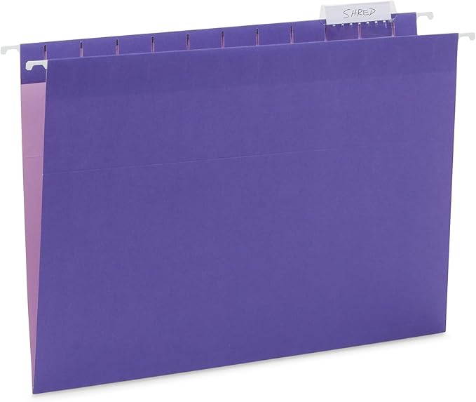 Blue Summit Supplies 25 Jewel Tone Hanging File Folders Letter Size with Tabs, Reinforced Hanging File Folders Jewel Tone, Includes Plastic Tabs and Inserts-NeatNest