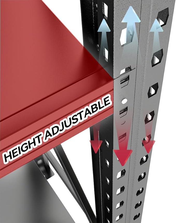 4200LBS Metal Garage Shelving, Strong Load Bearing Heavy Duty Shelves, Industrial Steel Shelves, 5 Tier Adjustable Large Shelf Unit, Multifunctional Storage Rack, 67" W×63" H×19.6" D, Black-NeatNest