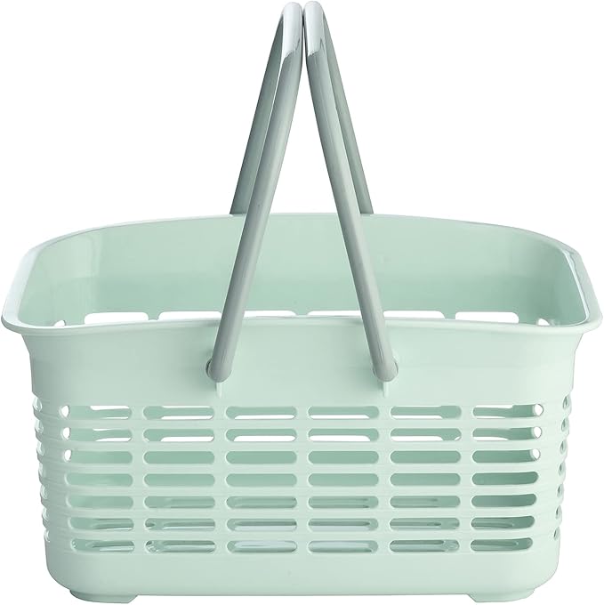 ALINK Plastic Shower Caddy Basket with Handle, Portable Organizer Storage Basket for College Dorm, Bathroom, Kitchen - Blue
