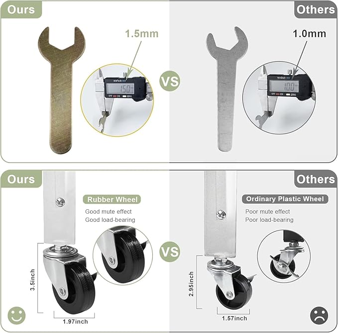 DEANIC 4 Tier Foldable Storage Shelves with Wheels, Large Capacity Shelving Unit, Freestanding Metal Wire Shelf Rack, No Assembly Organizer Rack for Garage Kitchen, Basement, Pantry(White)-NeatNest