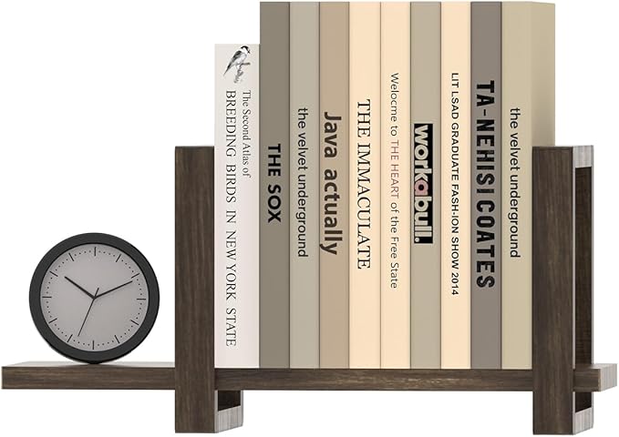 Adjustable Desktop Bookshelf, Retro Tabletop Bookshelf, Desk Shelf for Top of Desk in Living Room, Home, Office, Perfect for Magazine, Books, Cookbooks, No Tools Required to Assemble, Dark Brown-NeatNest
