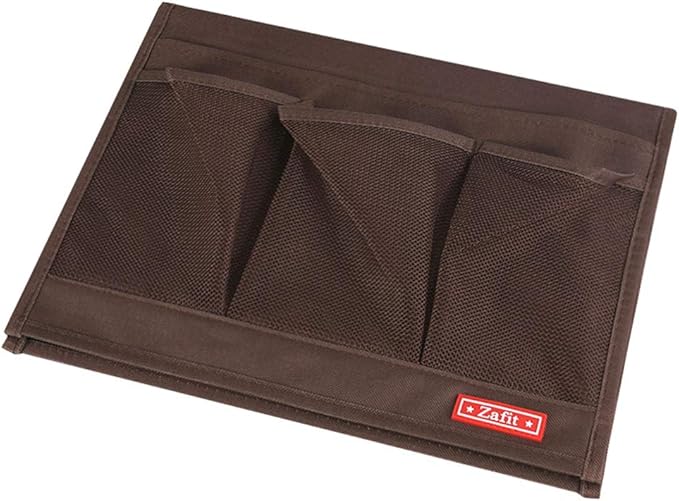 Bedside Storage Organizer - Table Cabinet Organizer Caddy for Remotes, Phone, Glasses (Classic 4 Pockets - Coffee)-NeatNest