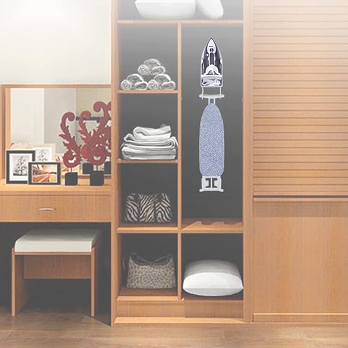 Wall Mount Iron Holder Ironing Board Hanger Space-Saving Household Bathroom Kitchen Closet Organizer Wall Rack Shelf