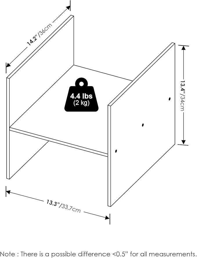Furinno Cubicle H-Shelf Cube Organizer Insert (Does not fit IKEA Kallax Shelving), Black Dark Oak