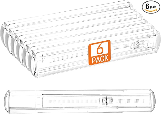6 Pack Drawer Dividers for Clothes, 2.3" High 13"-21" Adjustable Drawer Dividers Expandable Dresser Drawer Organizer, Clear Drawer Separators for Clothes, Underwear, Cosmetic, Kitchen Utensils Storage-NeatNest