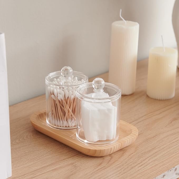 Bamboo Vanity Tray, Bathroom Counter Tray, Toilet Paper Basket Storage for Toilet Tank, Bathroom, Kitchen Counter 7.8 x 5.1 x 0.8 inch-NeatNest