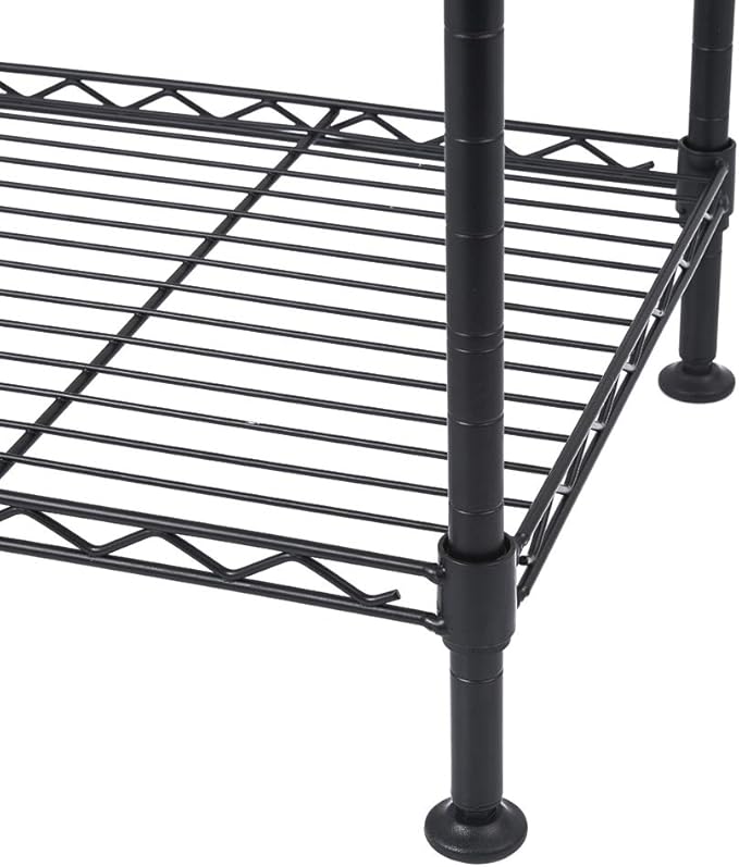 4-Tier Adjustable Metal Storage Rack Wire Shelving Unit for Pantry, Closet, Kitchen, Laundry, Bathroom (Black, 2-4-Tier)