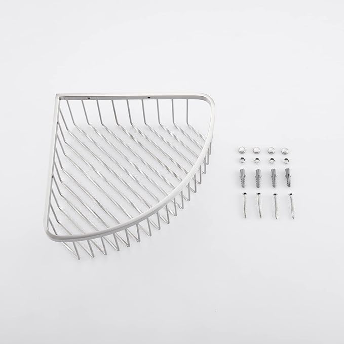 Corner Shower Caddy Organizer, SUS304 Stainless Steel Heavy Duty Rust-Proof Shelf Organizer, Wall Mounted Storage Rack for Bathroom, Kitchen, Brushed Nickel