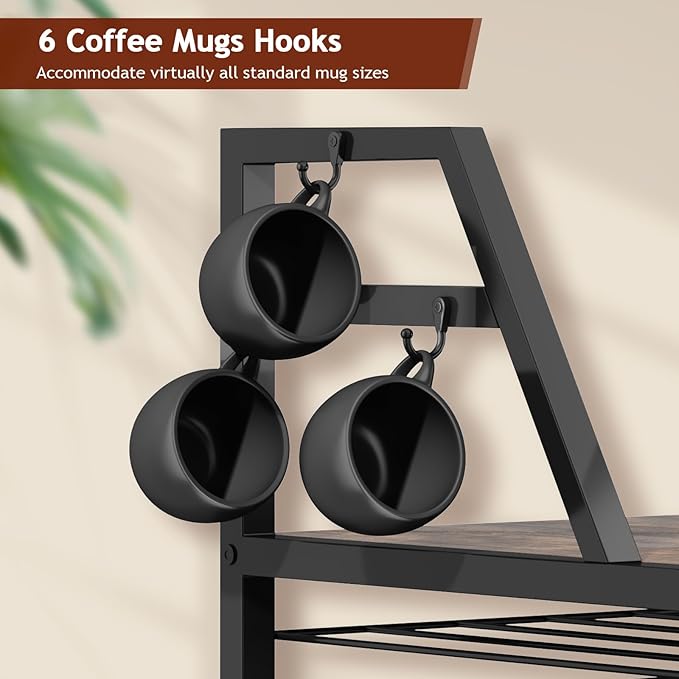 K Cup Holder Drawer - K Cup Storage Organizer, Coffee Pod Drawer with Hooks, Durable Iron-Wood Design, Space-Saving Coffee Station Organizer for Kitchen Counter-NeatNest