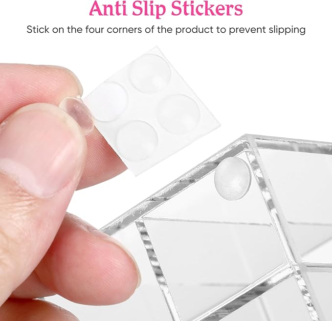 DOITOOL 24-Grids Acrylic Lipstick Holder, Transparent Lipstick Organizer,Makeup Storage for Brushes, Bottles, and More, Desktop Cosmetic Display Rack, 8.26 x 3.54 x 3.03 Inch-NeatNest