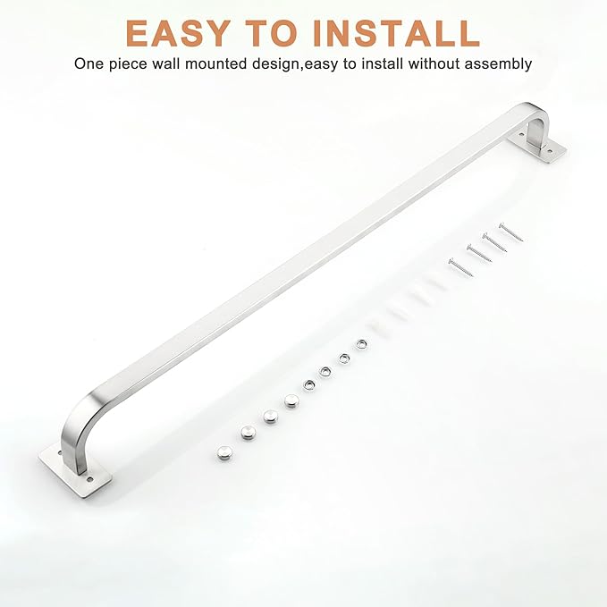 Bathroom Towel Bar, 24 inch Towel Racks for Bathroom Wall Mounted, SUS304 Stainless Steel Heavy Duty Towel Holder Bathroom Accessories Modern Home Decor, Brushed Finished