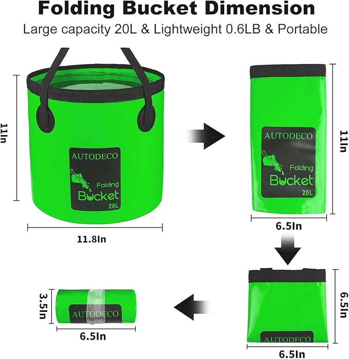 AUTODECO 20L Collapsible Bucket 5 Gallon Water Container Folding Water Bucket with Handle Portable Wash Basin-NeatNest