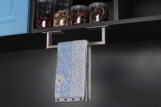 Bathroom Towel Bar Self Adhesive, No Drilling Towel Rack Easy to Install,Hand Towel Holder Made of Premium Stainless Steel Sticky on Hand Towel Hanger for Kitchen, Toilet.(12IN, Brushed)-NeatNest