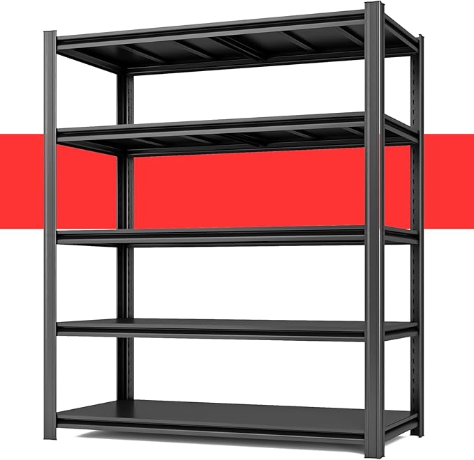 84" H x 55.12" W 5 Tier Metal Garage Shelves, 3000 LBS Heavy Duty Adjustable Storage Shelving Unit for Warehouse, Basement, Kitchen, Store Display, Flower Stand, Office, Classroom, 23.62" D-NeatNest