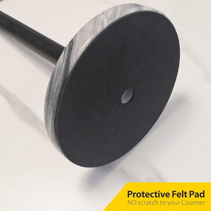 Black Hand Towel Holder Stand with Heavy Marble Base, T-Shape Towel Rack, Free-Standing for Bathroom Vanity Countertop, 304 Stainless Steel (Black)-NeatNest