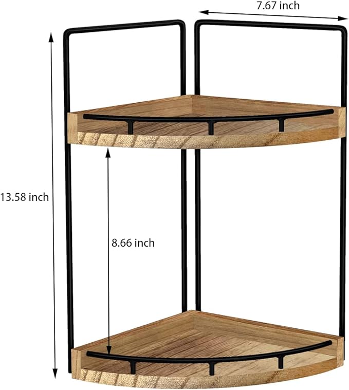 Dorhors 2-Tier Bathroom Counter Organizer,Vanity Counter Corner Shelf, Skincare, Wood Countertop Bathroom Storage and Organization for Kitchen (Brown)-NeatNest