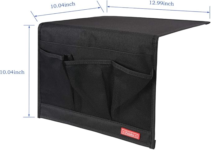 Bedside Caddy,Bedside Organizer Caddy Under Mattress,Holds Magazines,Books (4 Pockets-Black)-NeatNest