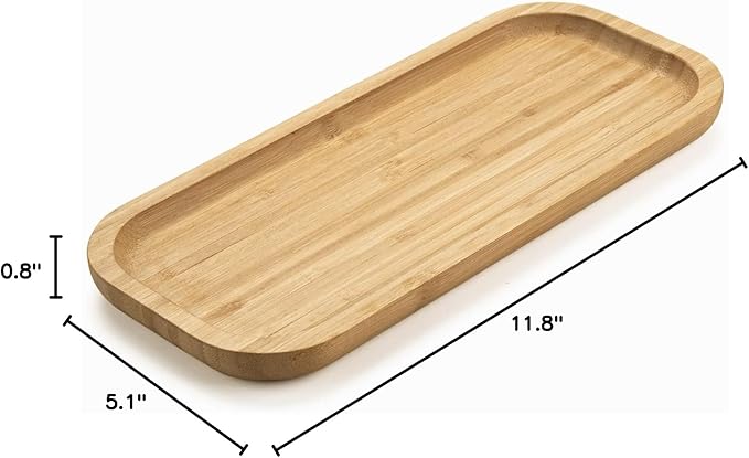 Bamboo Vanity Tray, Bathroom Counter Tray, Toilet Tank Top Tray for Organizing and Decor Display, 11.8 x 5.1 x 0.8 inch-NeatNest