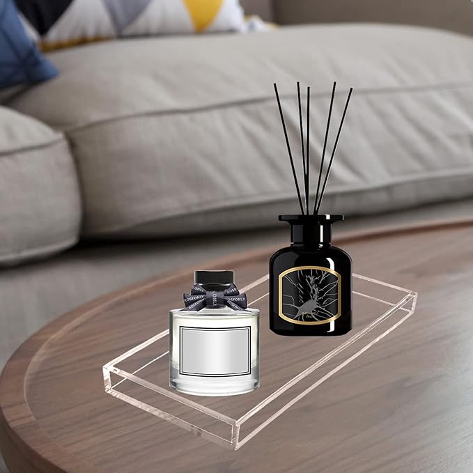 Bigfety Acrylic Vanity Tray for Organizing, Clear Bathroom Trays for Counter, Desk, Dresser-NeatNest