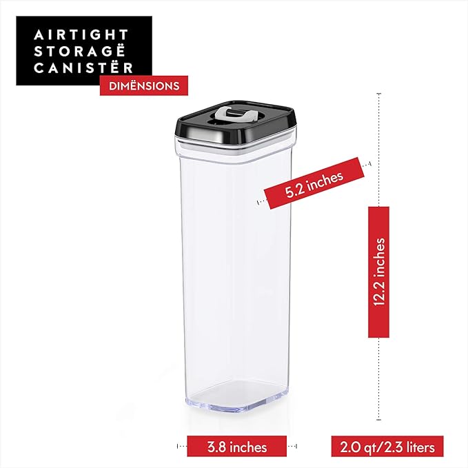 DWËLLZA KITCHEN Pasta Storage Containers for Pantry Airtight - 2 Pc Spaghetti Container Storage - Ideal for Spaghetti & Noodles, Kitchen Pantry Organization and Storage - Keeps Food Fresh & Dry-NeatNest