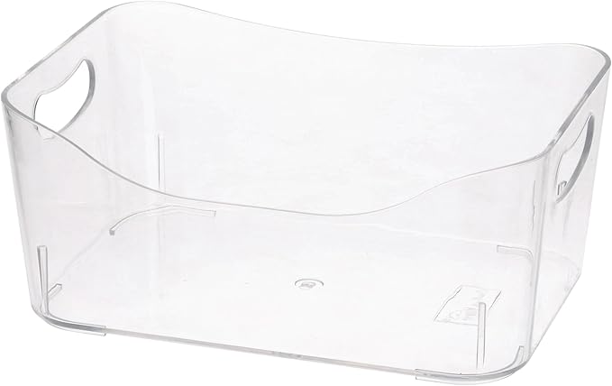 YBM HOME Storage Bins - Open Plastic Organizers and Storage Basket for Kitchen Pantry Organization, Under Sink Bathroom Storage, Toy Baskets, Food Storage Box Containers (Small -12 Pack, Clear)