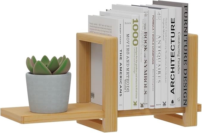 Adjustable Desktop Bookshelf, Retro Tabletop Bookshelf, Desk Shelf for Top of Desk in Living Room, Home, Office, Perfect for Magazine, Books, Cookbooks, No Tools Required to Assemble (Yellow)-NeatNest