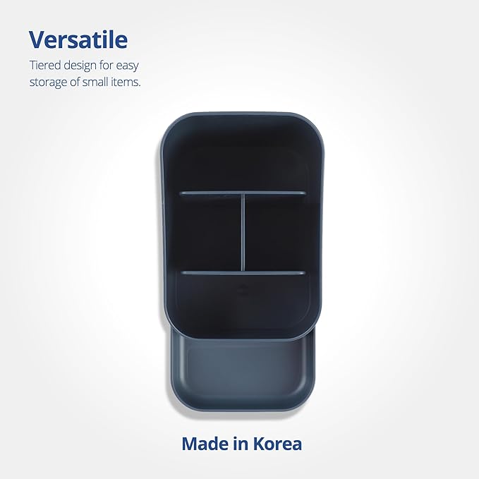 BLUE GINKGO Desk Holder – Korean-Made Office Organizer for Pencils, Pens, Notes, and Desk Supplies (Prussian Blue)-NeatNest