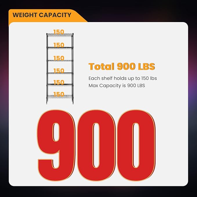 BestOffice Adjustable Wire Shelving Storage Shelves Heavy Duty Shelving Unit for Small Places Kitchen Garage (Black, 13 D x 23 W x 59 H)-NeatNest