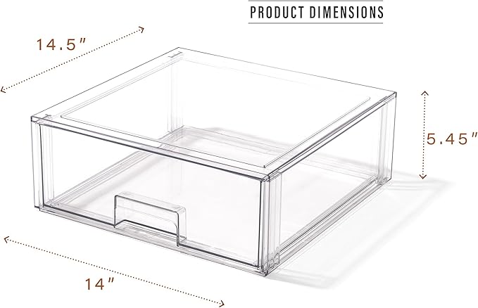 BINO | Stackable Storage Drawers, X-Large - Clear | THE CRATE COLLECTION | Storage Bins With Drawers | Bathroom Organizers | Under Sink Organizer | Vanity Cabinet Home Organization-NeatNest