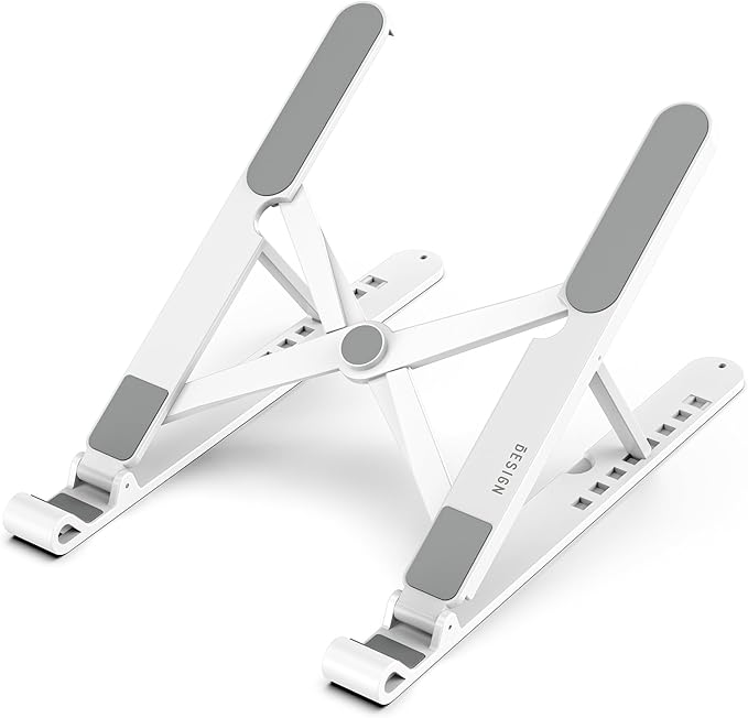 BESIGN LS01 Pro Ergonomic Laptop Stand, Plastic Laptop Riser, Portable and Adjustable Notebook Computer Holder Compatible with 10-15.6" Laptops (White)-NeatNest