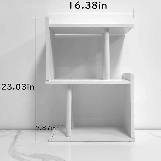 Desk Shelf for Top of Desk, Mini Cute Office Desk Desktop Storage Bookshelf White Versatility Organizers for Women, Kids-NeatNest