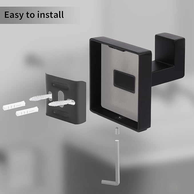 5-Piece Matte Black Bathroom Accessories Hardware Set, Stainless Steel 16 Inch Bath Towel Bar Set, Towel Racks for Bathroom Wall Mounted