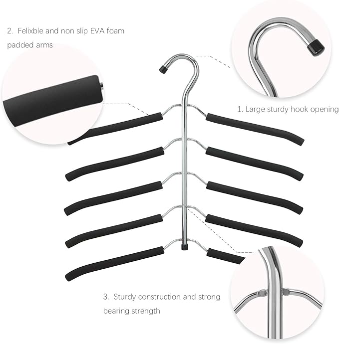 DOIOWN Blouse & Shirt Hangers - Non Slip Space Saving Stainless Steel Closet Organizer (2 Pack)-NeatNest