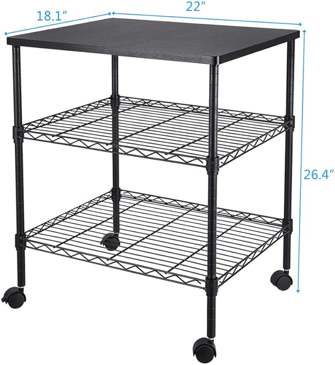 3 Tier Adjustable Storage Shelf Metal Storage Rack Wire Shelving Unit Storage Shelves for Pantry Closet Kitchen Laundry Bathroom (Black4-3-Tier)