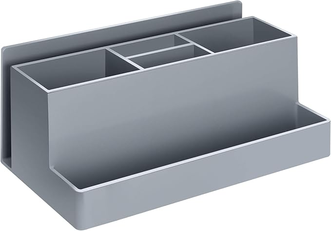 Acrimet Desktop Organizer - Multi Organizer Caddy Holder for Office, Home and School use (Plastic) (Silver Color)-NeatNest